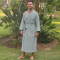 Unisex-Bademantel Waffel Powder Blue