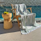 Hamamtuch Saunatuch Palm Beach Beige - Green