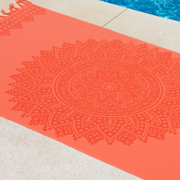 Fashion4wellness hamam strandlaken beachtowel Zennn Coral swimmingpool