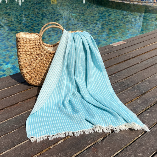 Hamamtuch Saunatuch Breton  Turquoise
