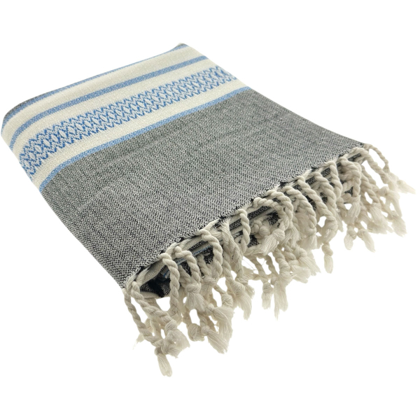 Hamamtuch Saunatuch Sea Me Black-Blue