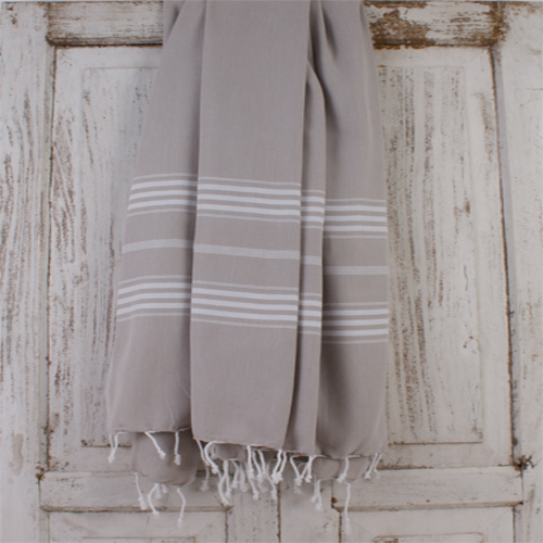 Hamamtuch Saunatuch Ottomania extra lang  Grau-beige