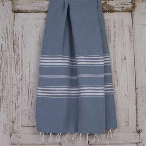 Hamamtuch Saunatuch Ottomania extra lang  Jeans blau