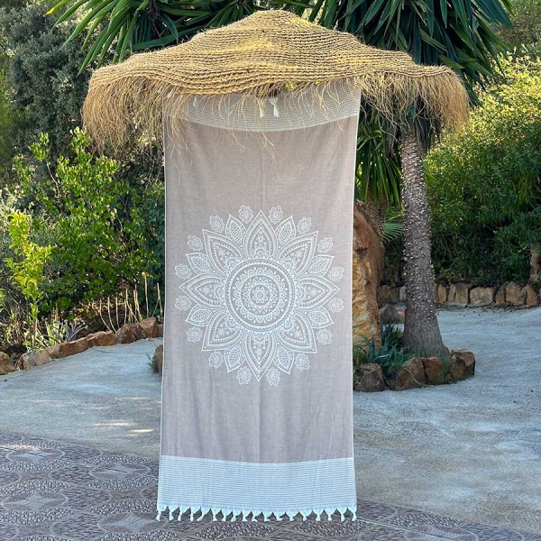Hamamtuch Saunatuch Boho Indian Tan