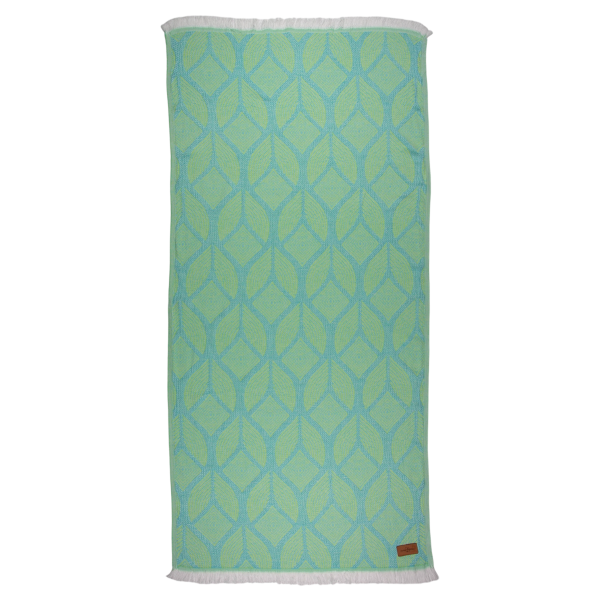 Hamamtuch Saunatuch Botanic Art Turquoise - Lemon