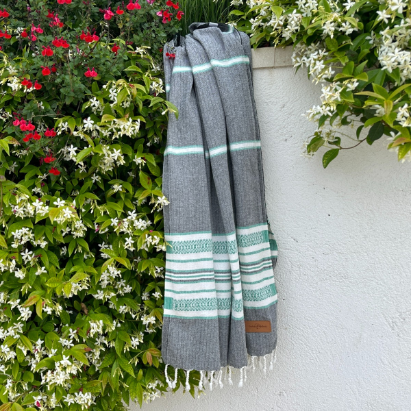 Hamamtuch Saunatuch Sea Me Black-Green