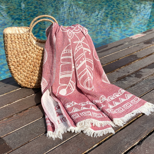 Hamamtuch Saunatuch Dreamcatcher Dark Red