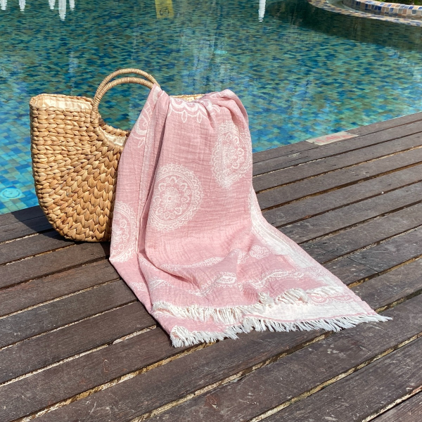 Hamamtuch Saunatuch Bohemia Powder Pink