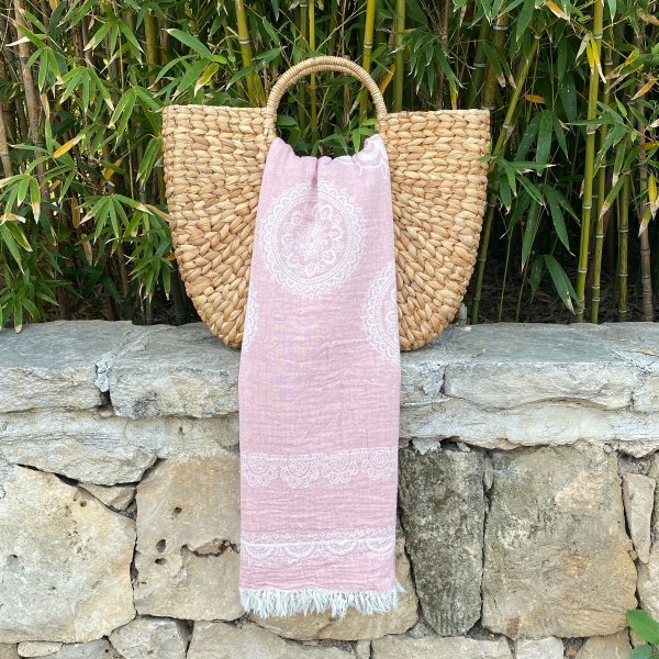 Hamamtuch Saunatuch Bohemia Powder Pink