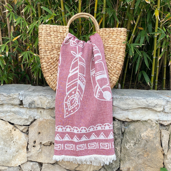 Hamamtuch Saunatuch Dreamcatcher Dark Red