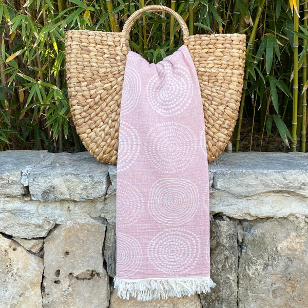 Hamamtuch Saunatuch Circle Powder Pink