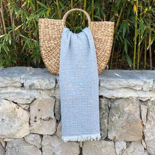 Hamamtuch Saunatuch Muslin  Grey