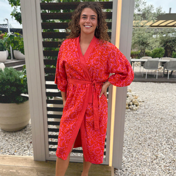 Bademantel Kimono Damen lang Balyy batik You and Me