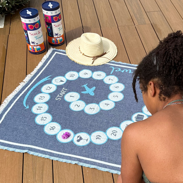 Hamamtuch Saunatuch Sun & Fun Game Towel Blue