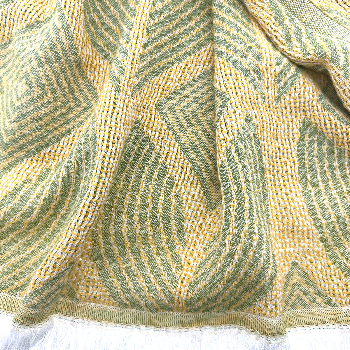 Hamamtuch Saunatuch Botanic Art Mustard-Green