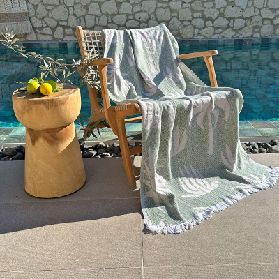 Hamamtuch Saunatuch Palm Beach Beige - Green