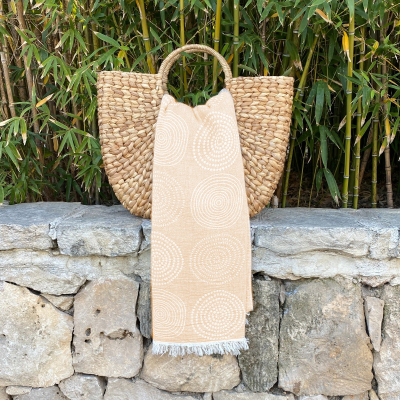 Hamamtuch Saunatuch Circle Beige