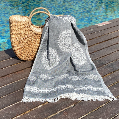 Hamamtuch Saunatuch Bohemia Black