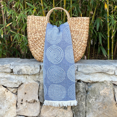 Hamamtuch Saunatuch Circle Royal Blue