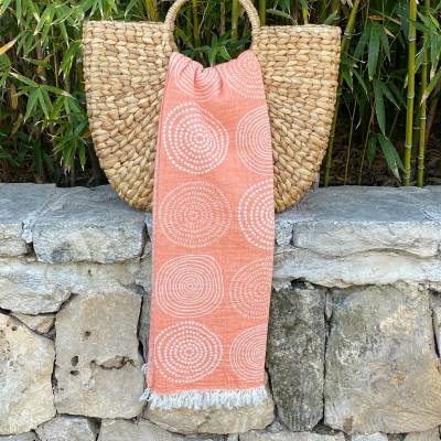 Hamamtuch Saunatuch Circle Coral