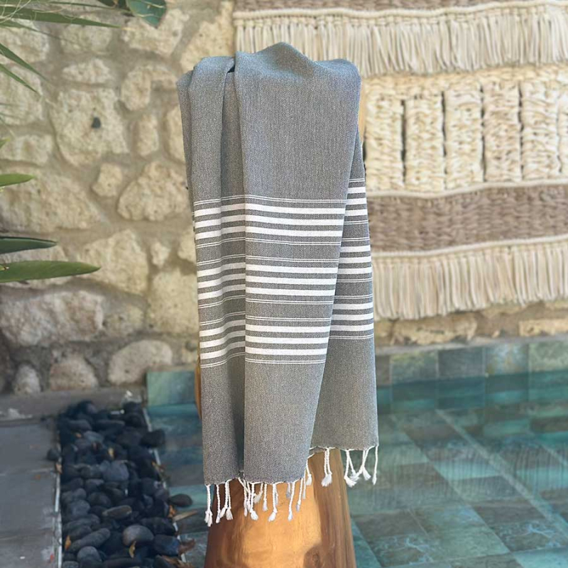 Hamamtuch Saunatuch Travel  Grey