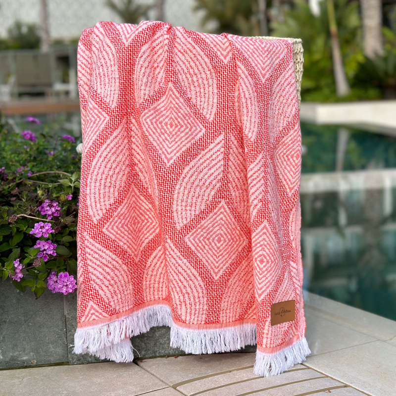Hamamtuch Saunatuch Botanic Art Orange - Peach