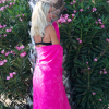Fashion4wellness Hamam Strandlaken beachtowel Flowerbomb Fuchsia 1