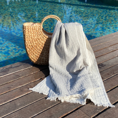 Hamamtuch Saunatuch Muslin  Grey